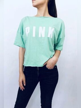 PINK Victorias Secret Oversized Boatneck Campus Tee